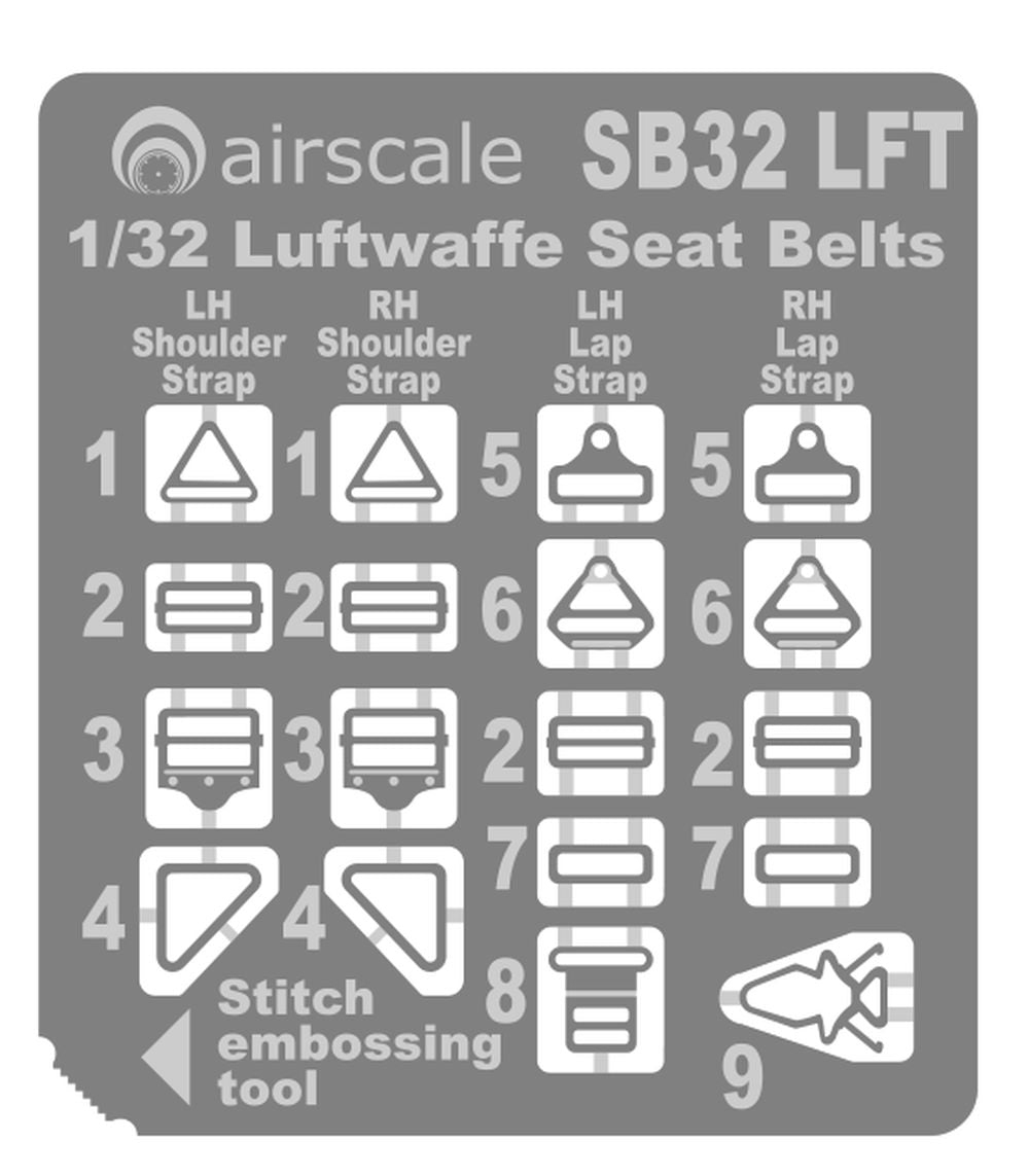 Airscale ASSB32LFT 1:32 Luftwaffe seatbelts WWII