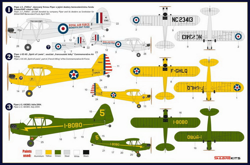 Sabre Kits SBK4002 1:48 Piper J-3 Cub International (Ex-Smer)