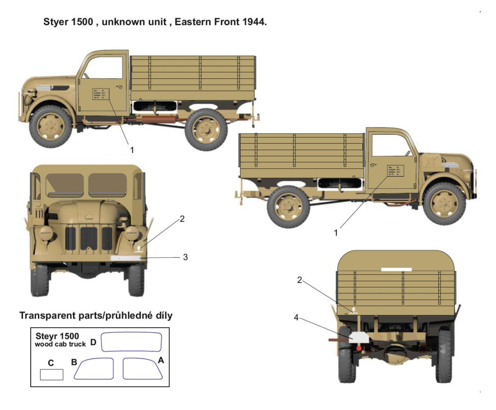 Sabre Kits SBK7036 1:72 Steyr 1500 Wooden Cab Cargo Truck