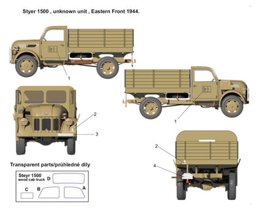 Sabre Kits SBK7036 1:72 Steyr 1500 Wooden Cab Cargo Truck
