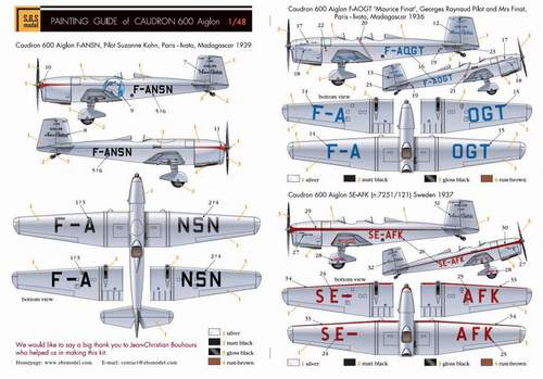 SBS Model SBSK4003 1:48 Caudron C.600 'Civilian' Resin+PE+decal