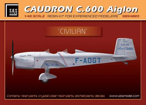 SBS Model SBSK4003 1:48 Caudron C.600 'Civilian' Resin+PE+decal