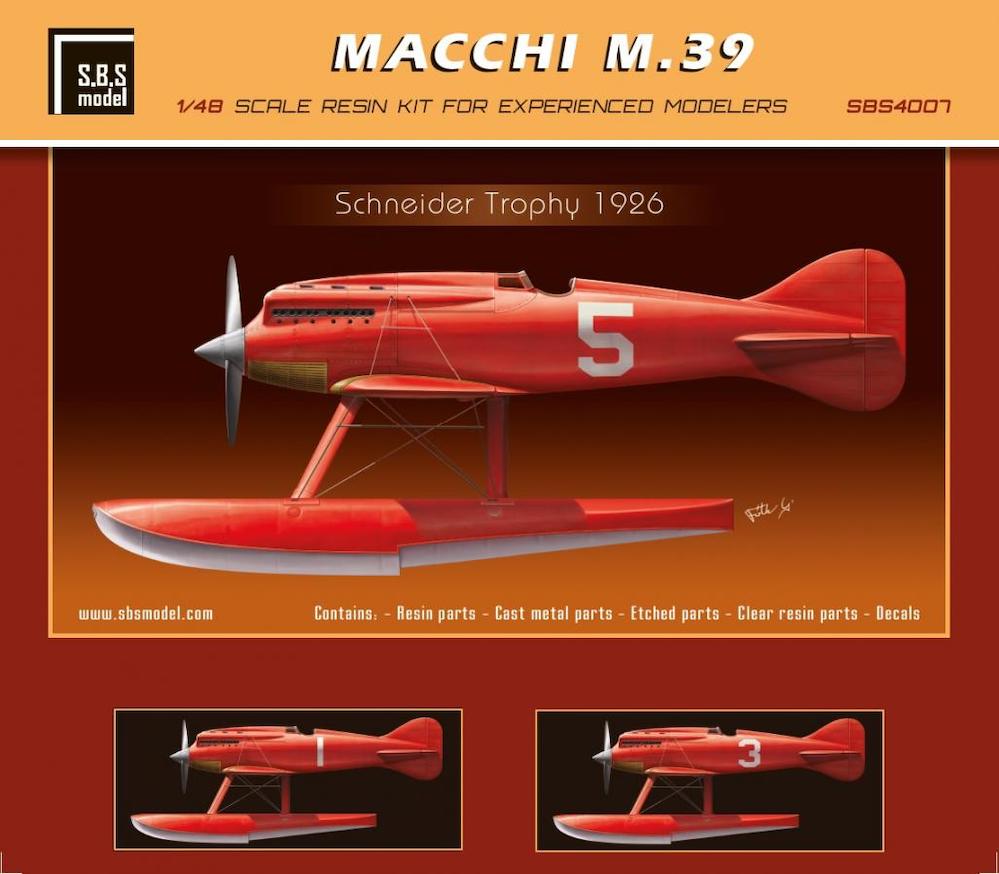 SBS Model SBSK4007 1:48 Macchi M.39 Schneider Trophy 1926