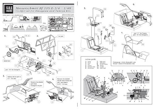 SBS Model SBS48013 1:48 Bf-109E-3/4 Cockpit Set