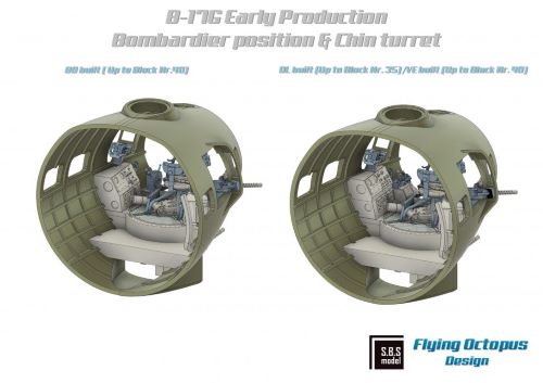 SBS Model SBS48083 1:48 B-17G Bombardier & Chin Turret Upgrade