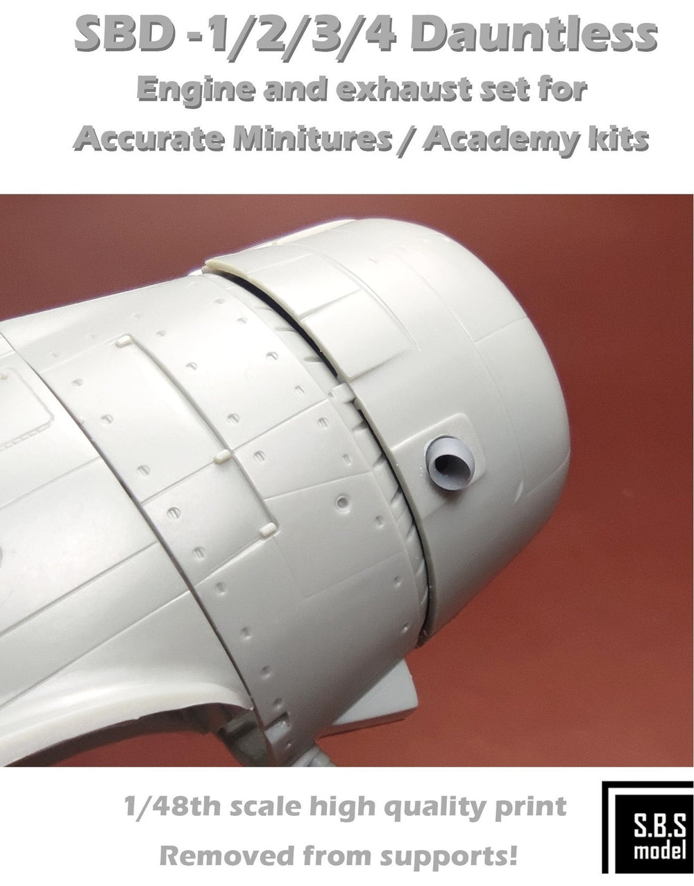 SBS Model SBS48086 1:48 Douglas SBD Dauntless engine & exhaust set