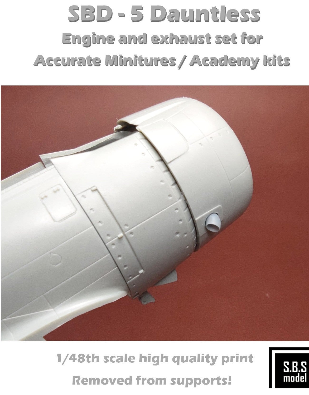 SBS Model SBS48087 1:48 Douglas SBD-5 Dauntless engine & exhaust set
