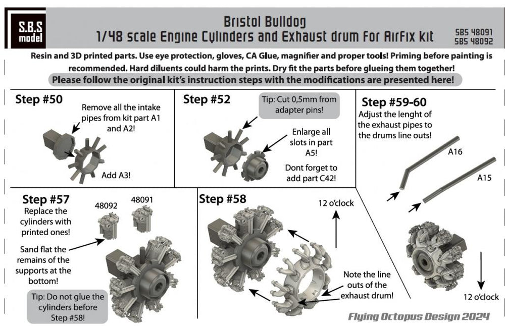 SBS Model SBS48091 1:48 Bristol Bulldog engine upgrade set