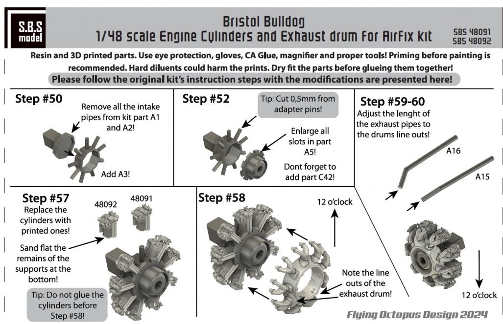 SBS Model SBS48091 1:48 Bristol Bulldog engine upgrade set