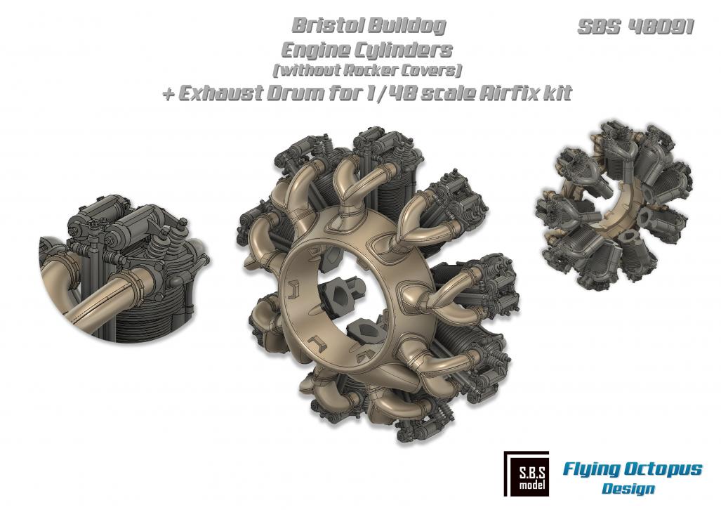 SBS Model SBS48091 1:48 Bristol Bulldog engine upgrade set