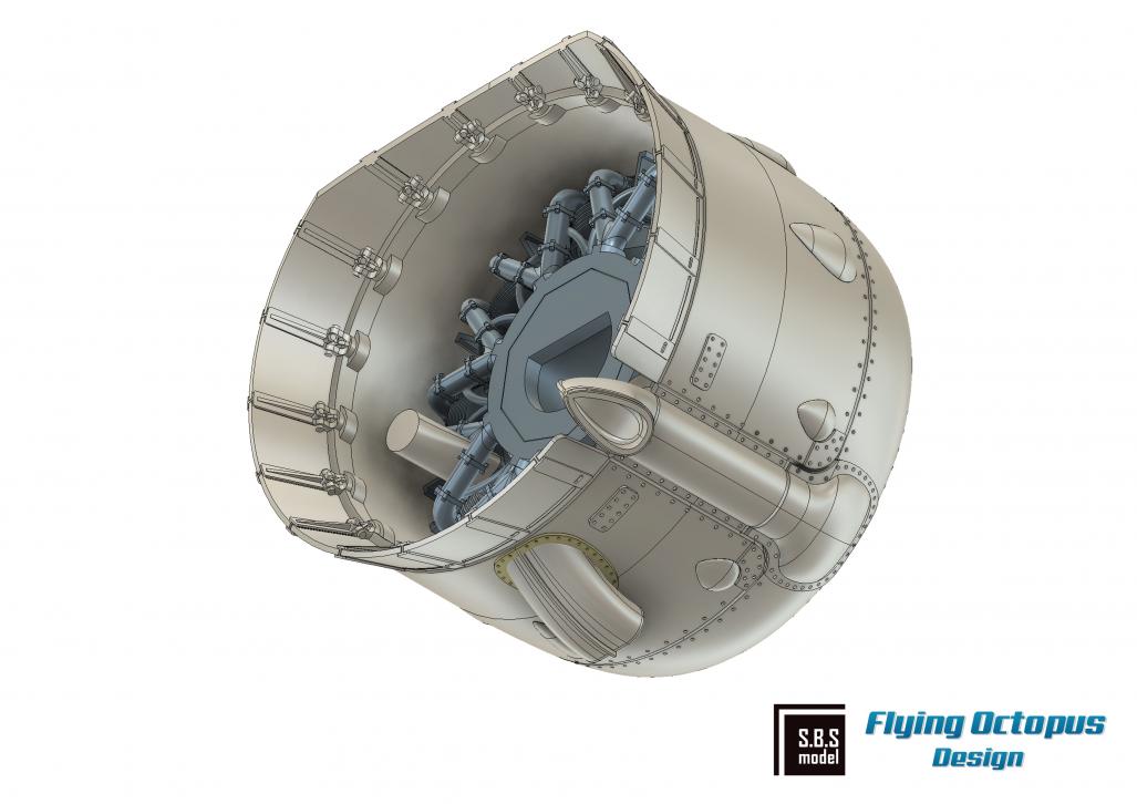SBS Model SBS48096 1:48 Westland Lysander Mk.I/Mk.III engine & cowling set
