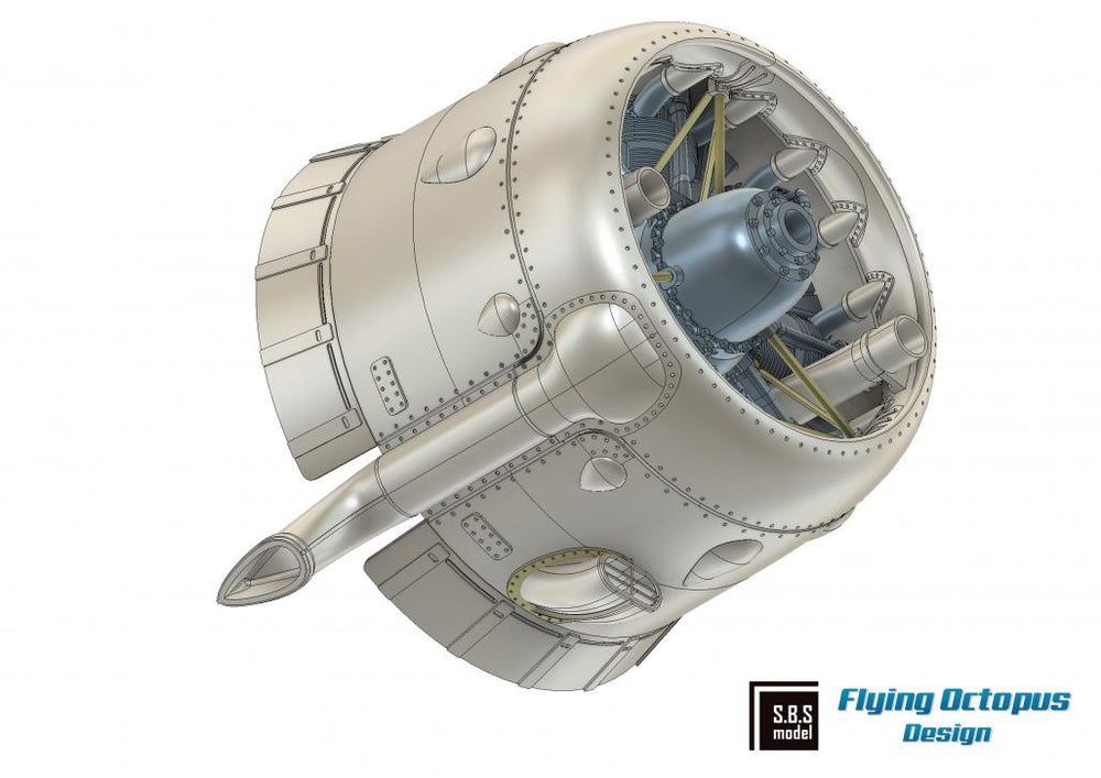 SBS Model SBS48096 1:48 Westland Lysander Mk.I/Mk.III engine & cowling set