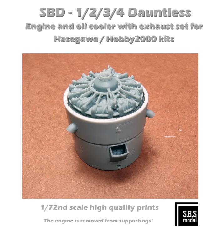 SBS Model SBS72083 1:72 SBD-1/2/3/4 Engine & Exhaust Set