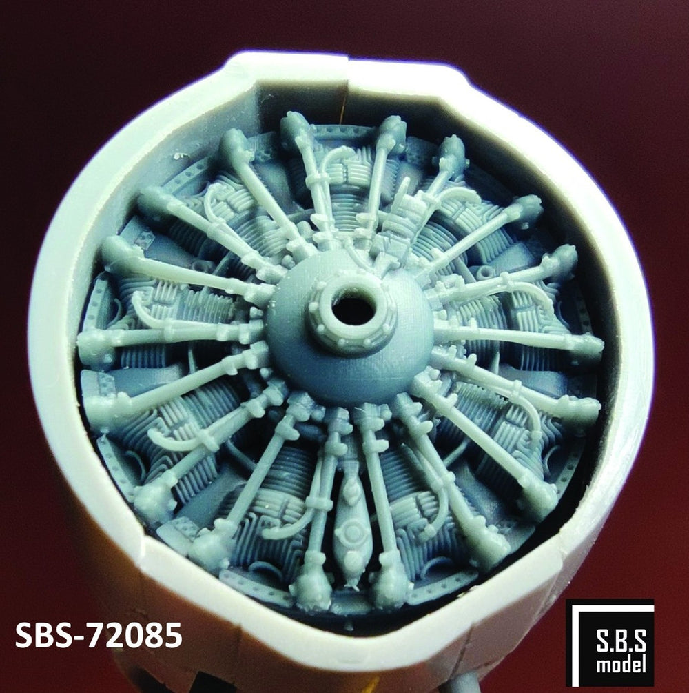 SBS Model SBS72085 1:72 Finnish Brewster B-239 Buffalo engine & exhaust set