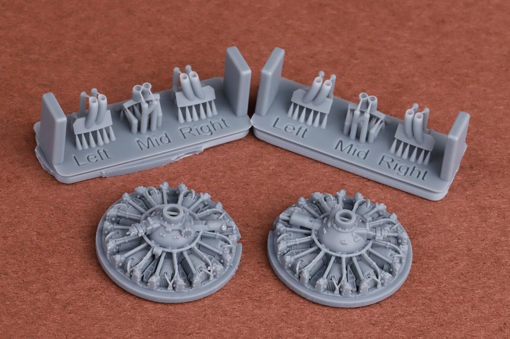 SBS Model SBS72087 1:72 Grumman S-2F Tracker Engine & Exhaust set