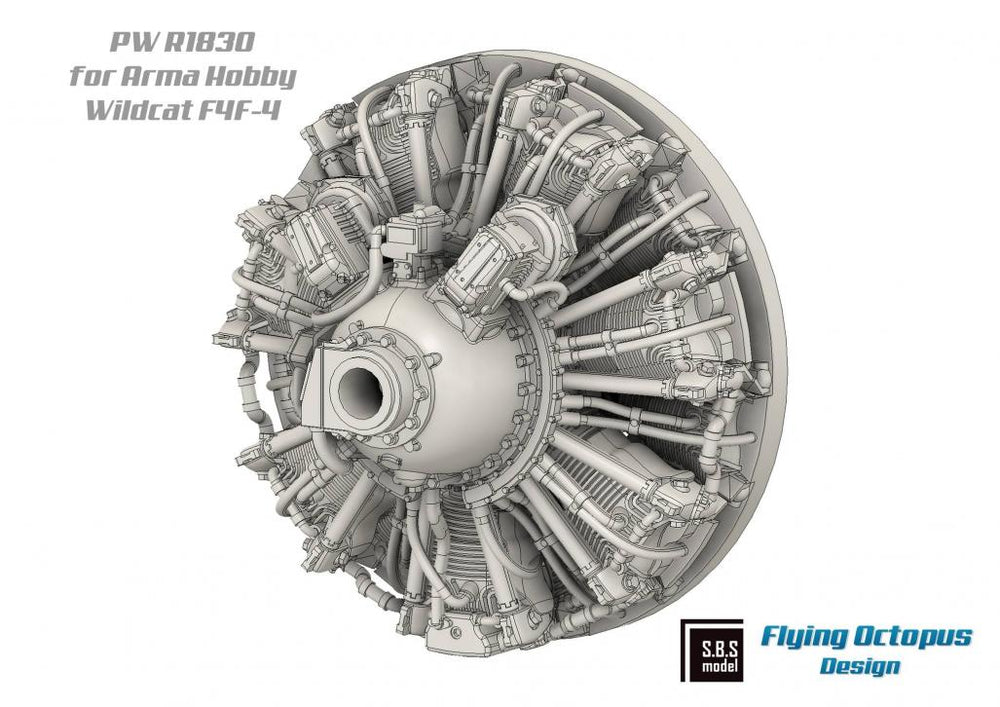 SBS Model SBS72091 1:72 F4F-4 Wildcat 3D Engine & Exhaust