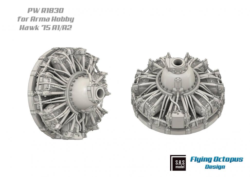 SBS Model SBS72092 1:72 Curtiss H-75 A1/A2 Hawk engine set