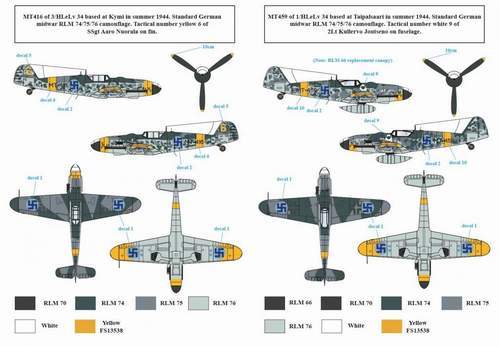 SBS Model SBSD4813D 1:48 Messerschmitt Bf-109G-6 Finnish Service WWII