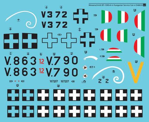 SBS Model SBSD4820D 1:48 Messerschmitt Bf-109G-6 in Hungarian Service Vol