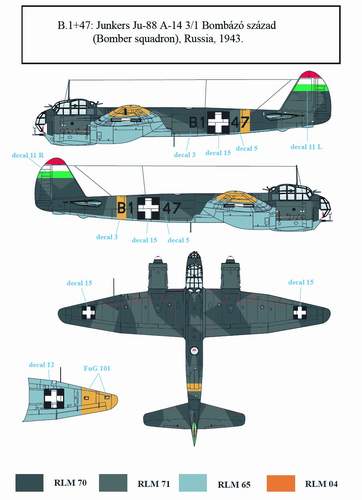 SBS Model SBSD4822D 1:48 Ju-88A-4 Ju-88A-14 Ju-88D-1 in Hungarian Service