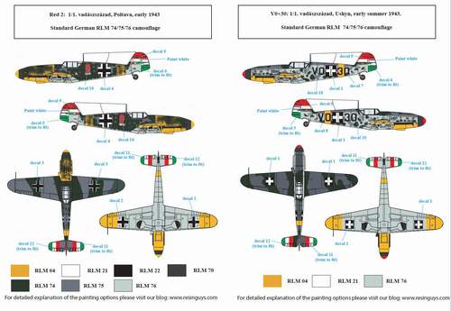 SBS Model SBSD4825D 1:48 Messerschmitt Bf-109F-4 in Hungarian Service VOL.II