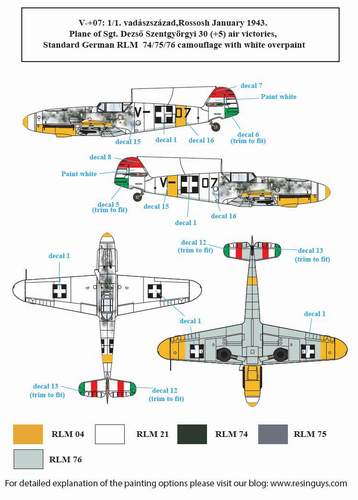SBS Model SBSD4825D 1:48 Messerschmitt Bf-109F-4 in Hungarian Service VOL.II