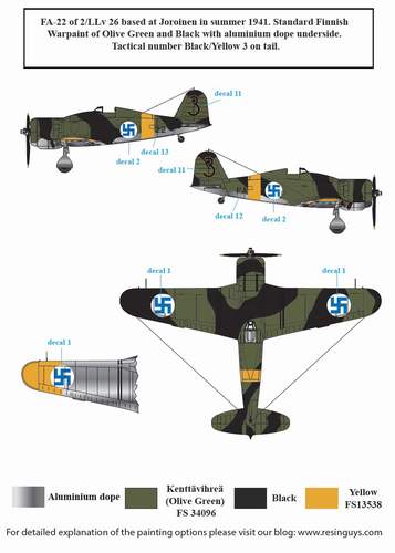 SBS Model SBSD4832D 1:48 Fiat G.50 Finnish Service decal sheet