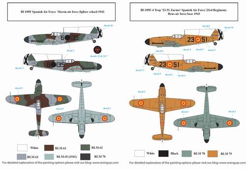 SBS Model SBSD4834D 1:48 Messerschmitt Bf-109F in Spanish Service