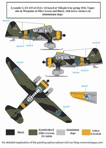 SBS Model SBSD4838D 1:48 Westland Lysander in Finnish Service WWII [Mk.III]