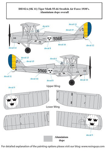 SBS Model SBSD4840D 1:48 DH.82a Nordic Air Forces Decals