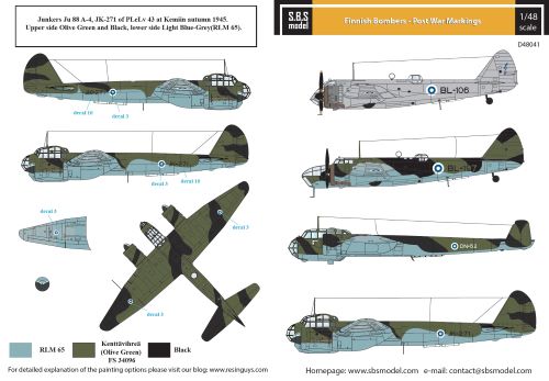 SBS Model SBSD4841D 1:48 Finnish Bombers