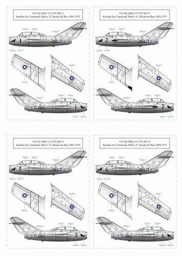SBS Model SBSD7202D 1:72 Mikoyan MiG-15UTI Finnish Air Force decals