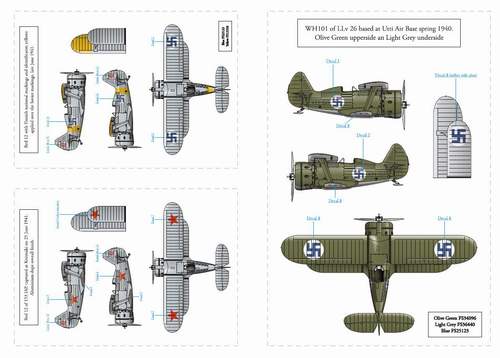 SBS Model SBSD7203D 1:72 Polikarpov I-153 Finnish Air Force WW II decals