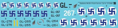 SBS Model SBSD7208D 1:72 Gloster Gladiator Mk.II Finnish Air Force WWII