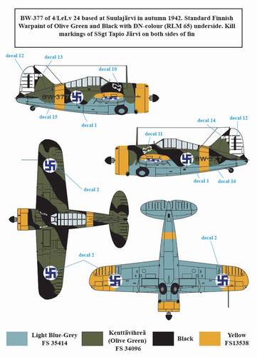 SBS Model SBSD7212D 1:72 Brewster model 239 Buffalo in Finnish Service WWII