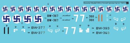 SBS Model SBSD7212D 1:72 Brewster model 239 Buffalo in Finnish Service WWII