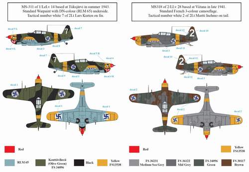 SBS Model SBSD7215D 1:72 Morane-Saulner MS.406C1 in Finnish Service