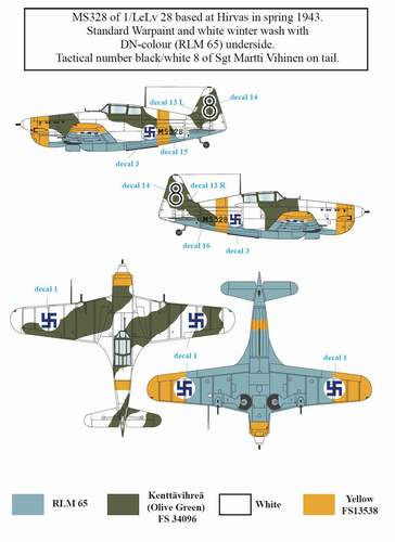 SBS Model SBSD7215D 1:72 Morane-Saulner MS.406C1 in Finnish Service