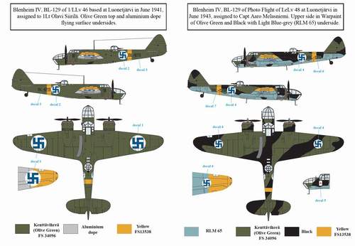 SBS Model SBSD7219D 1:72 Blenheim Mk.IV Finnish Service