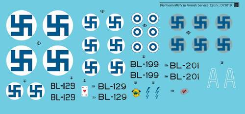 SBS Model SBSD7219D 1:72 Blenheim Mk.IV Finnish Service