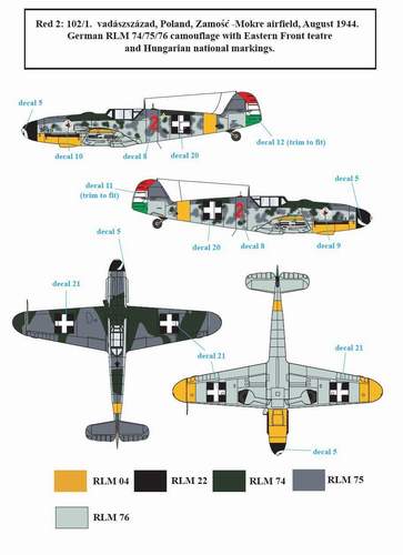 SBS Model SBSD7221D 1:72 Messerschmitt Bf-109G-6 in Hungarian Service Vol