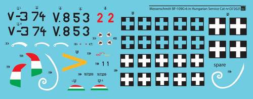 SBS Model SBSD7221D 1:72 Messerschmitt Bf-109G-6 in Hungarian Service Vol