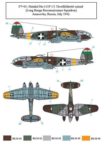 SBS Model SBSD7223D 1:72 Heinkel He-111P-2 Hungarian Air Force WWII
