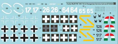 SBS Model SBSD7226D 1:72 Focke-Wulf FW-190F-8 Hungarian Air Force WWII