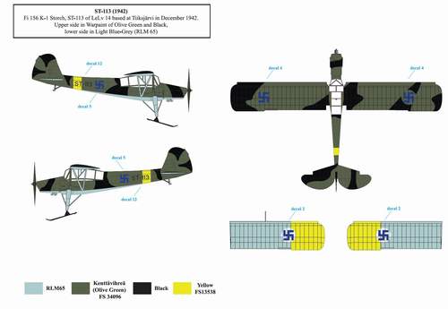SBS Model SBSD7230D 1:72 Fieseler Fi-156C 'Storch' in Finnish Service
