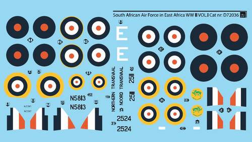 SBS Model SBSD7236D 1:72 South African Air Force in East Africa WWII VOL.I