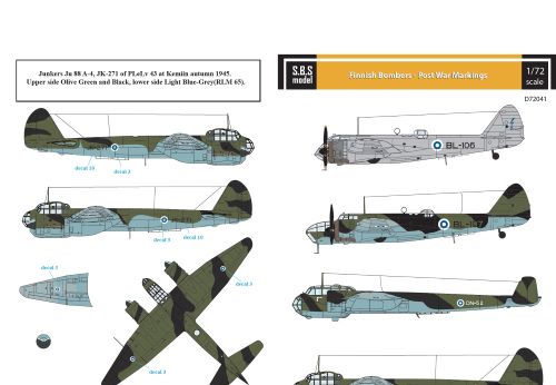SBS Model SBSD7241D 1:72 Finnish Bombers