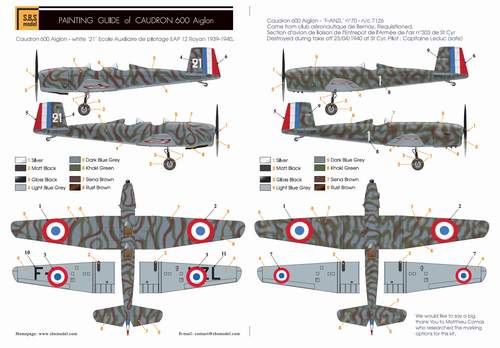 SBS Model SBSK7014 1:72 Caudron C.600 Aiglon 'Armee de l'Air full resin kit