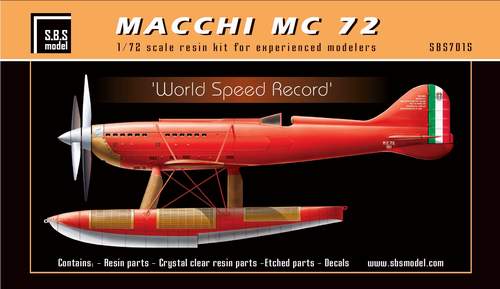 SBS Model SBSK7015 1:72 Macchi C.72 'World Speed Record'
