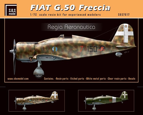 SBS Model SBSK7017 1:72 Fiat G.50 Freccia 'Regia Aeronautica'
